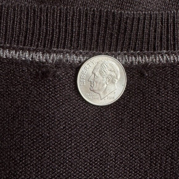 Banana Republic Silk Cashmere Luxury Blend Men's V Neck Sweater Classic Brown XL - Picture 8 of 8